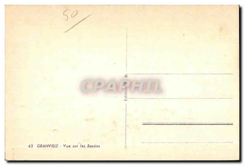 Granville — Ansicht der Bassins — Edition B, Nr. 43 - Rückseite