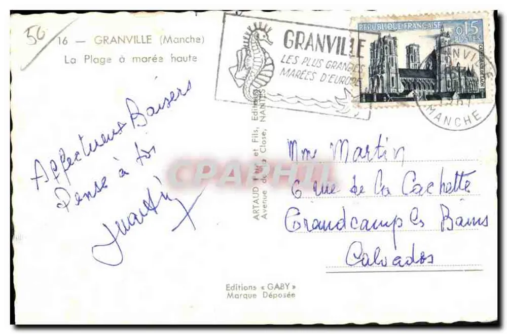 Granville — A Praia com maré alta — Edições Gaby - Verso