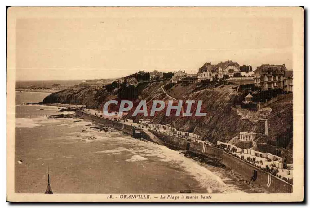 Granville — A Praia com maré alta — Edição « La Cigogne » - Frente