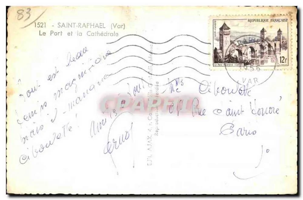 Toulon — Porto e catedral — Editor desconhecido, número de série não visível - Verso
