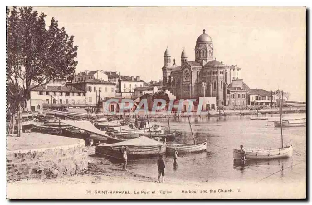 Saint-Raphaël. Der Hafen und die Kirche — Hafen und Kirche. — Imp. R. Letellier, Paris. N° 30. - Vorderseite