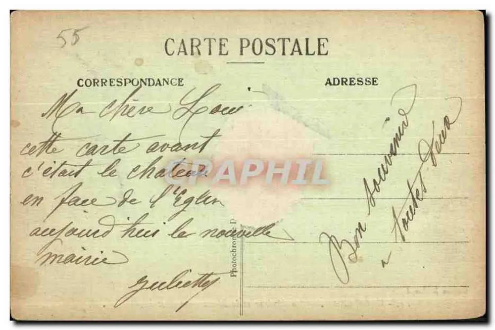 Baccarat — Das Rathaus und das Kriegerdenkmal — Edition Desbœuf, Nr. 11 - Rückseite