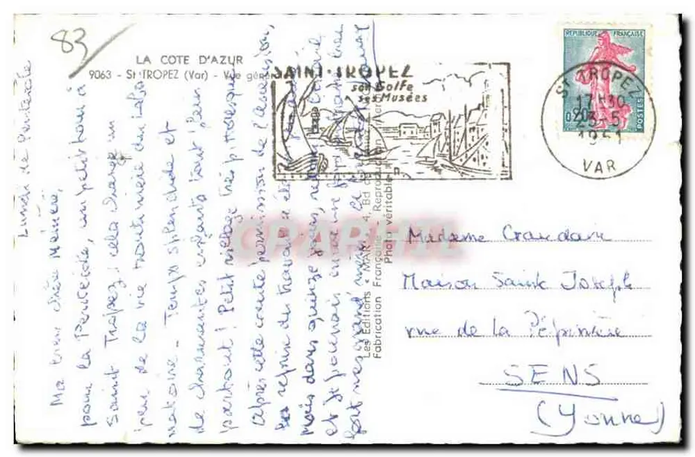 Saint-Tropez — vista geral — As Edições Francesas - Verso