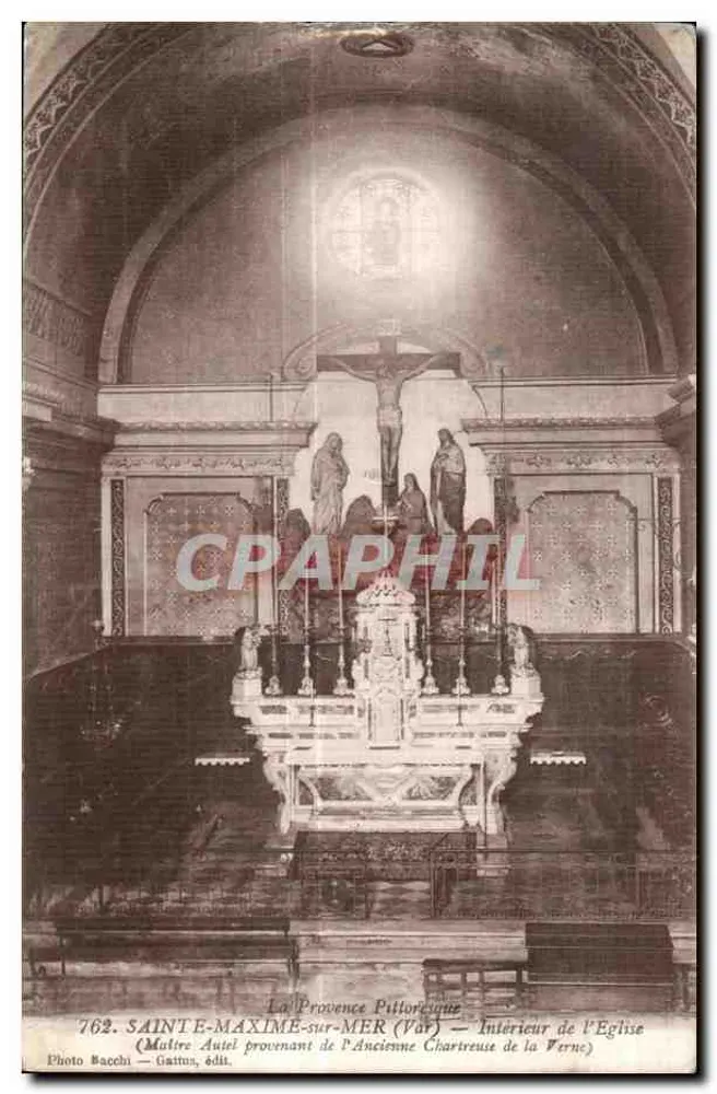 Sainte-Maxime-sur-Mer (Var) — Innenansicht der Kirche (Altar aus der alten Kartause von la Verne) — Foto Bacchi — Gattus, Verlag - Vorderseite