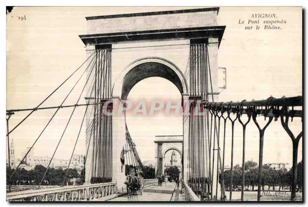 Avignon — O Ponte Suspensa sobre o Ródano — IMP. PHOT. NEURDEIN ET CIE. — PARIS - Frente