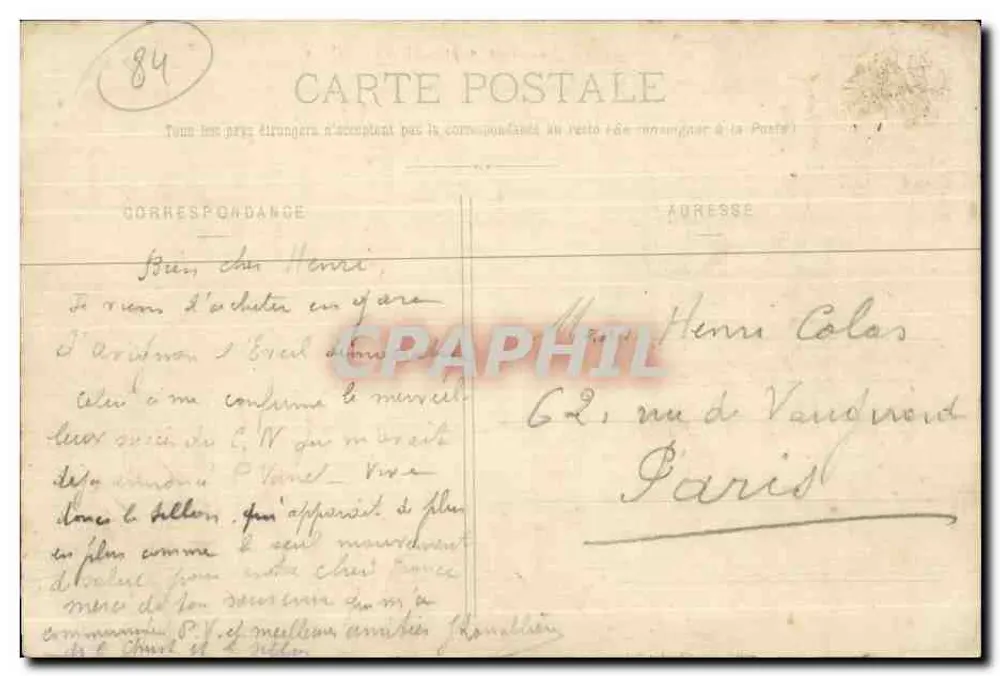 Avignon — Vista geral, vista da Barthelasse — Editor desconhecido, n°4 - Verso