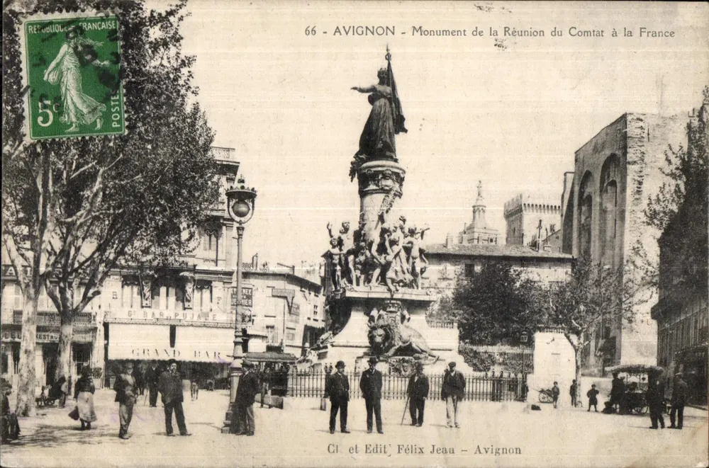 Avignon - Denkmal der Wiedervereinigung des Comtat mit Frankreich — Cl. und Edit. Félix Jean - Vorderseite