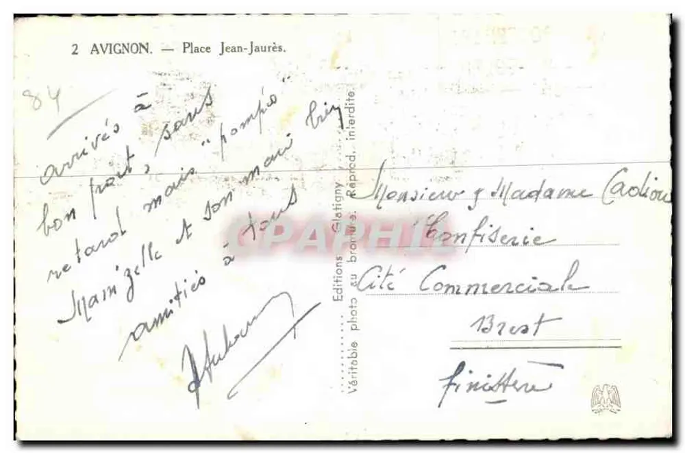 Avignon — Place Jean-Jaurès — Éditions Gletigny - Verso