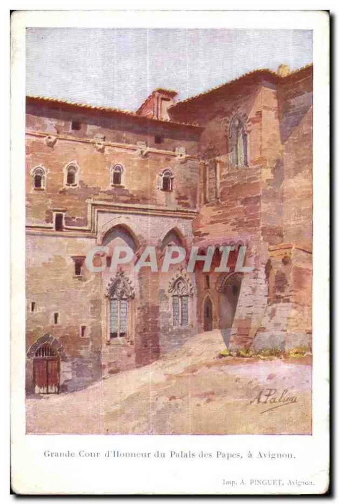 Grande Cour d'Honneur des Palais des Papes in Avignon — Imp. A. PINGUET, Avignon - Vorderseite