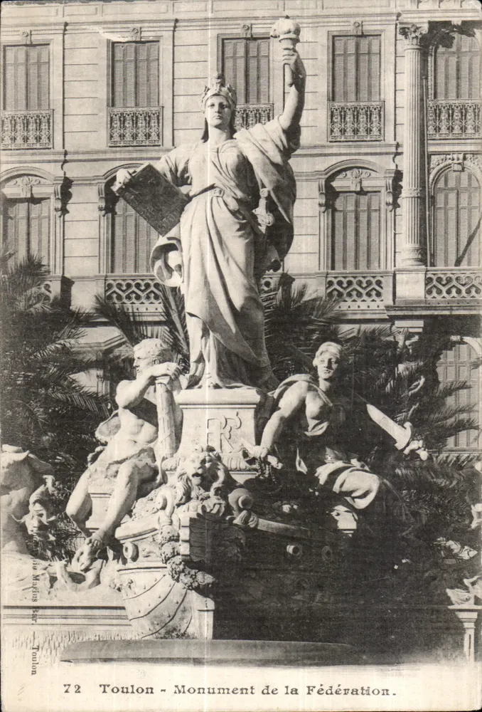 Toulon - Monument da Federação — editor M. Martin, n°72 - Frente