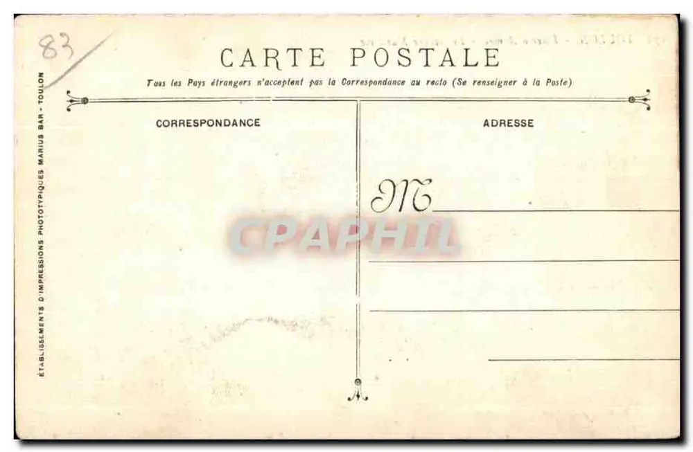 Toulon - Place d'Armes - Présidence Maritime - Verso