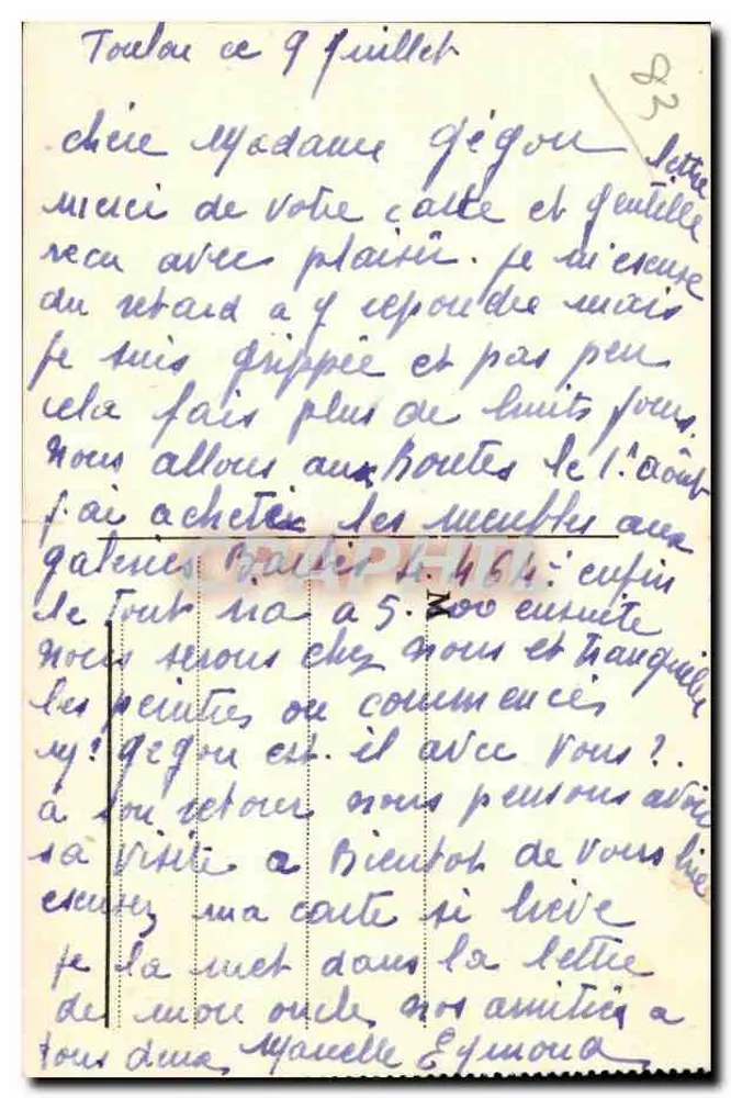 Toulon — Les Pêcheries — editor não identificado, número de série não visível - Verso