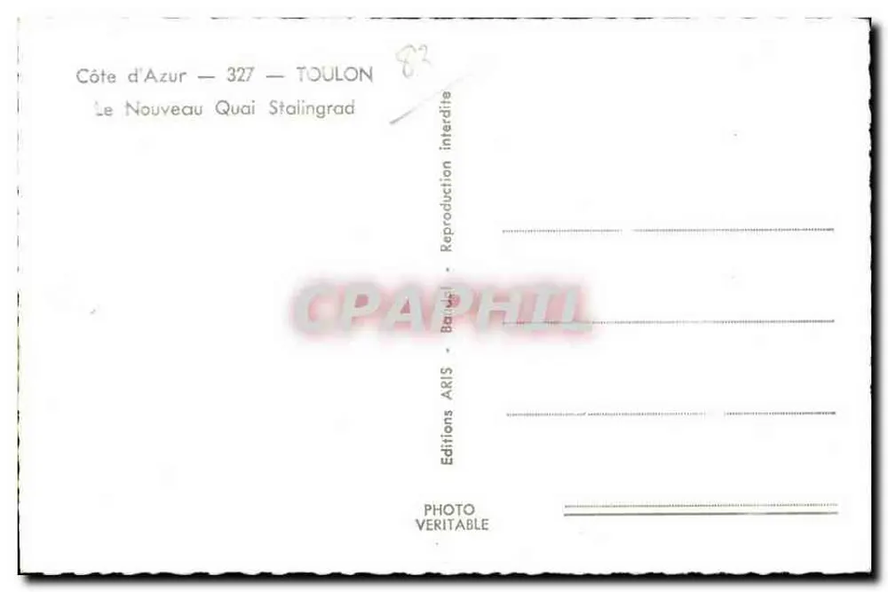 Toulon — Der neue Stalingrad-Kai — Éditions ARIS - Rückseite