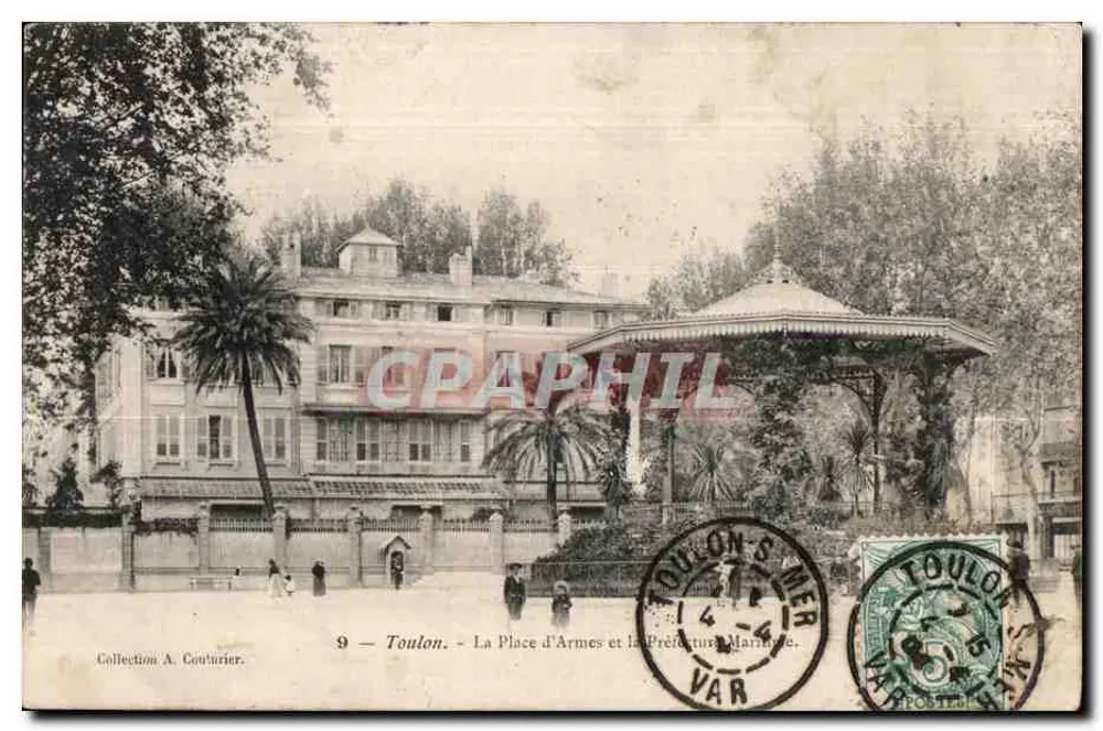 Toulon — De Wapenplaats en de Maritieme Prefectuur — Collectie A. Couturier, n°9 - Voorkant