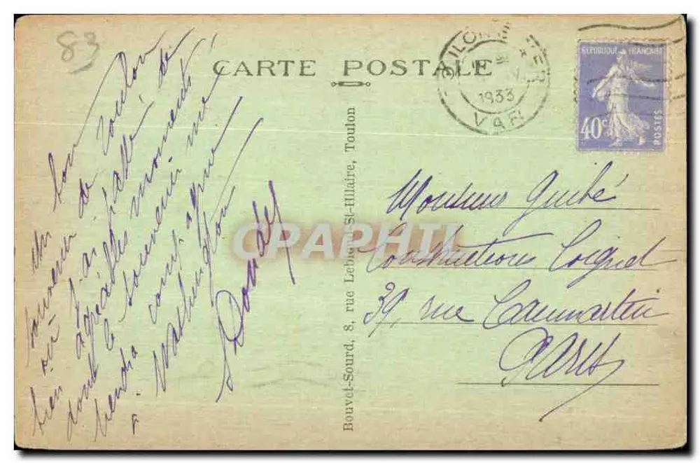 Toulon — La Plaza de la Libertad — Ed. B.S. n° 64 - Reverso