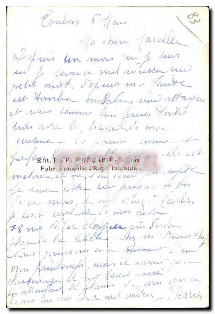 Toulon (Var) — Der Hafen und der Kai — Édit. E. F. ROUARD - Rückseite