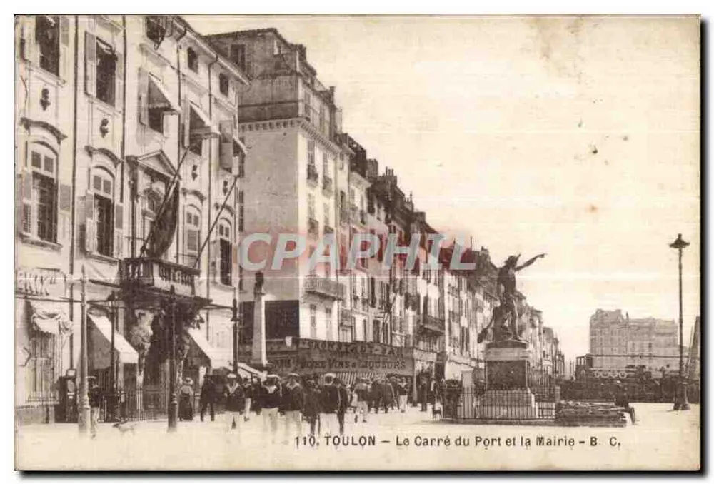 Toulon — Der Platz am Hafen und das Rathaus — B. C. - Vorderseite