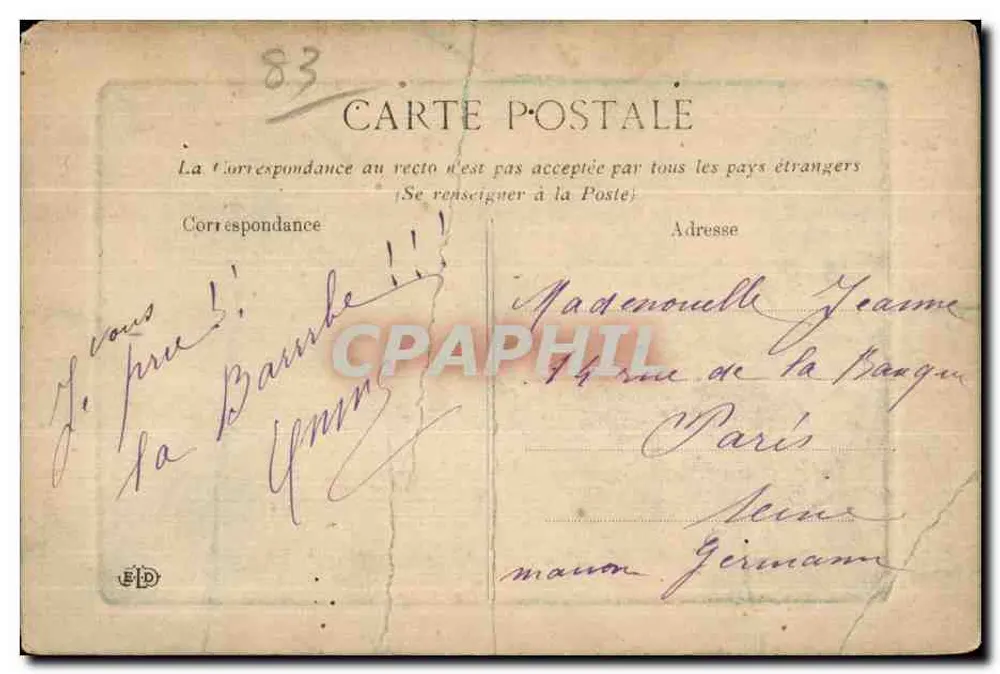 Le Mourillon - Boulevard du Littoral — belebte Szene mit Straßenbahn — Verlag DAMES DE FRANCE - Rückseite