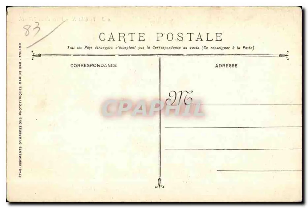 Toulon - Place de la Liberté — Verlag Marius Bar, n° 208 - Rückseite