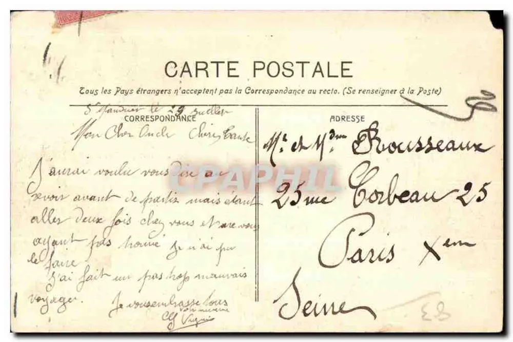 Toulon - A Postagem — editor Chanteperdrix, n°15 - Verso