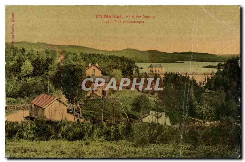 En Morvan - Lac des Settons — Vue panoramique — Collection Prabou, Mâcon, n°39 - Frente