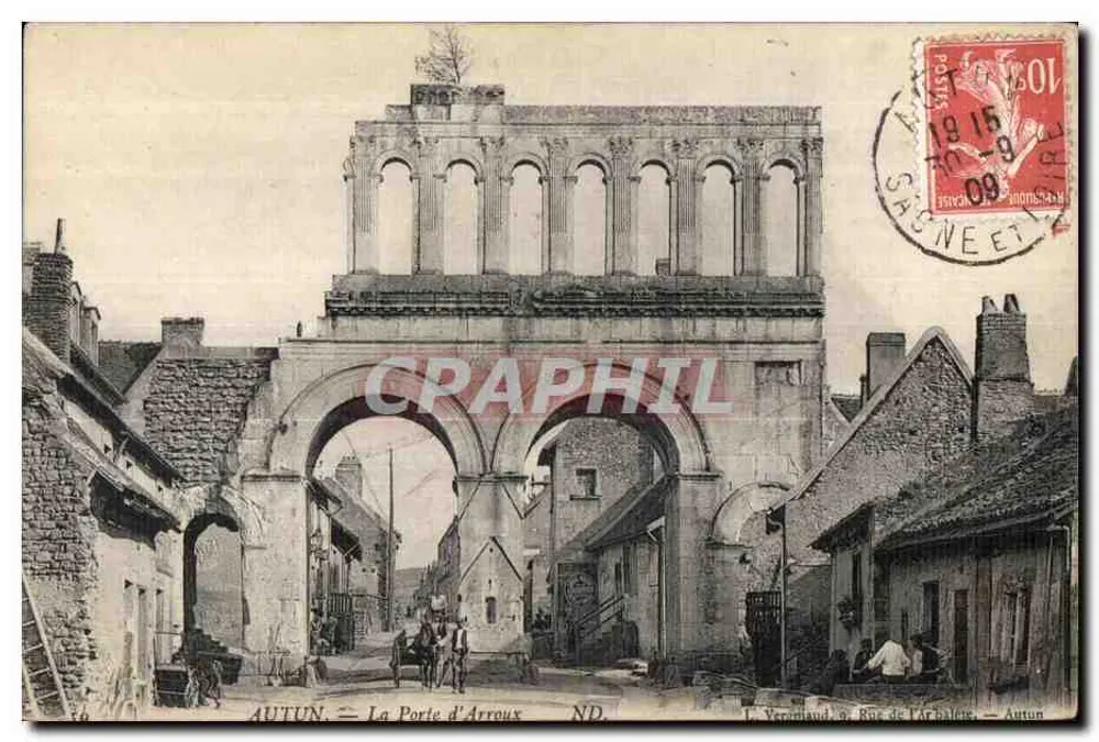 Autun — A Porta d'Arroux — L. Vermand, Rue de l'Arbalète, Autun - Frente