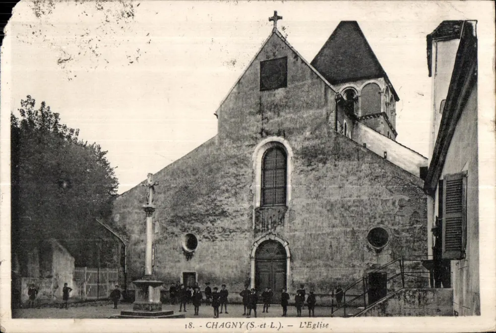 Chagny (S.-et-L.) — Die Kirche — Ausgabe La Cigogne, III, Rue Beaumur, Paris - Vorderseite
