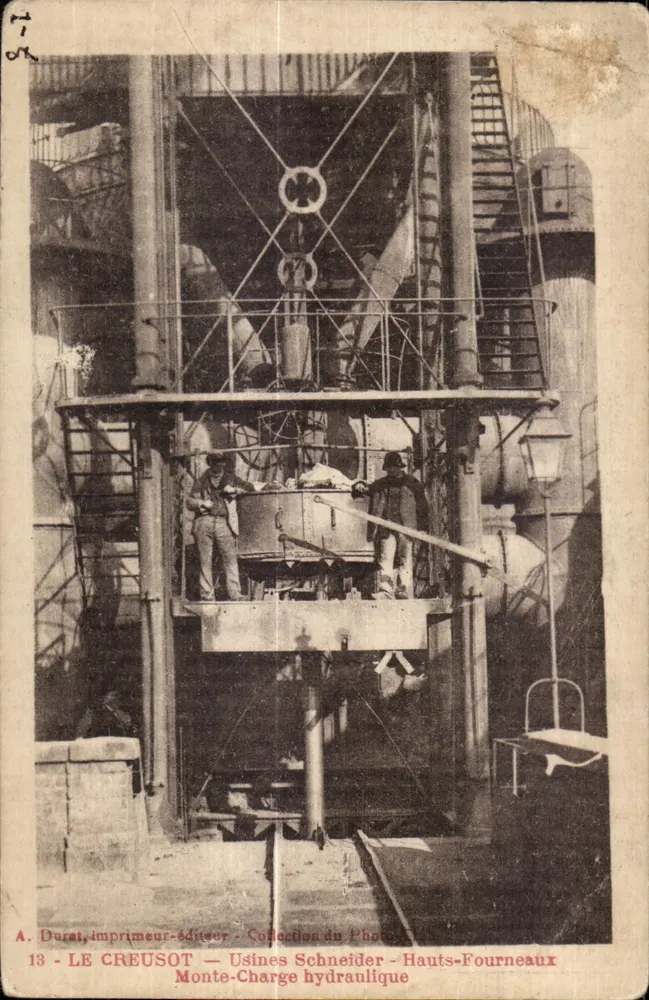 Schneider-Werke — Hydraulischer Krane — Le Creusot — A. Durat, Drucker-Verlag - Vorderseite