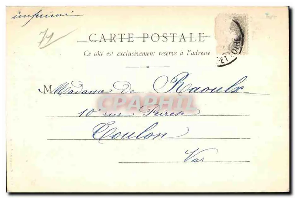 Mulher com chapéu de babados — Maconnaise — B. F. Chalon-sur-Saône, n°27 - Verso
