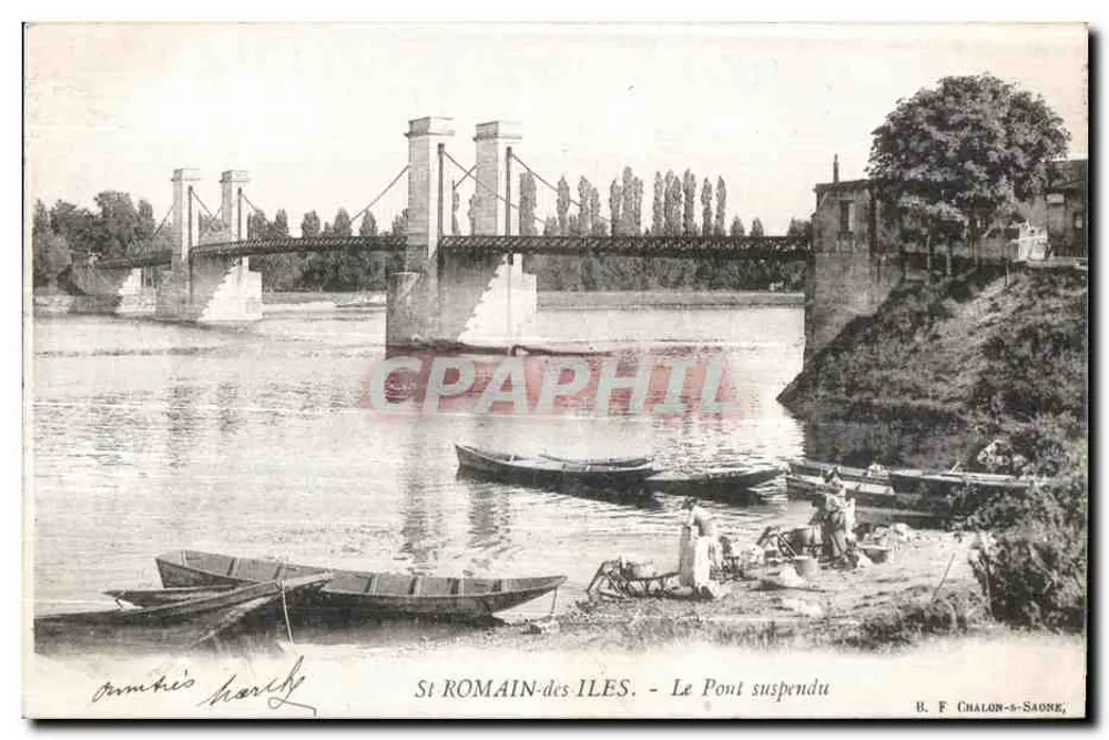 St ROMAIN-des-ILES — Der Hängebrücke — B. F. CHALON-s-SAONE - Vorderseite