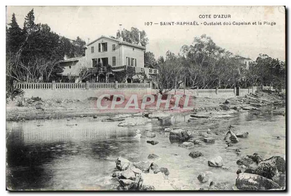 Saint-Raphaël — Vue d'Oustaleet du Capelan et la Plage — Éditeur : Cote d'Azur, n° 107 - Frente