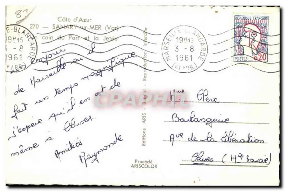 Sanary-sur-Mer — angolo del Porto e la Diga — Edizioni ARISCOLOR - Verso