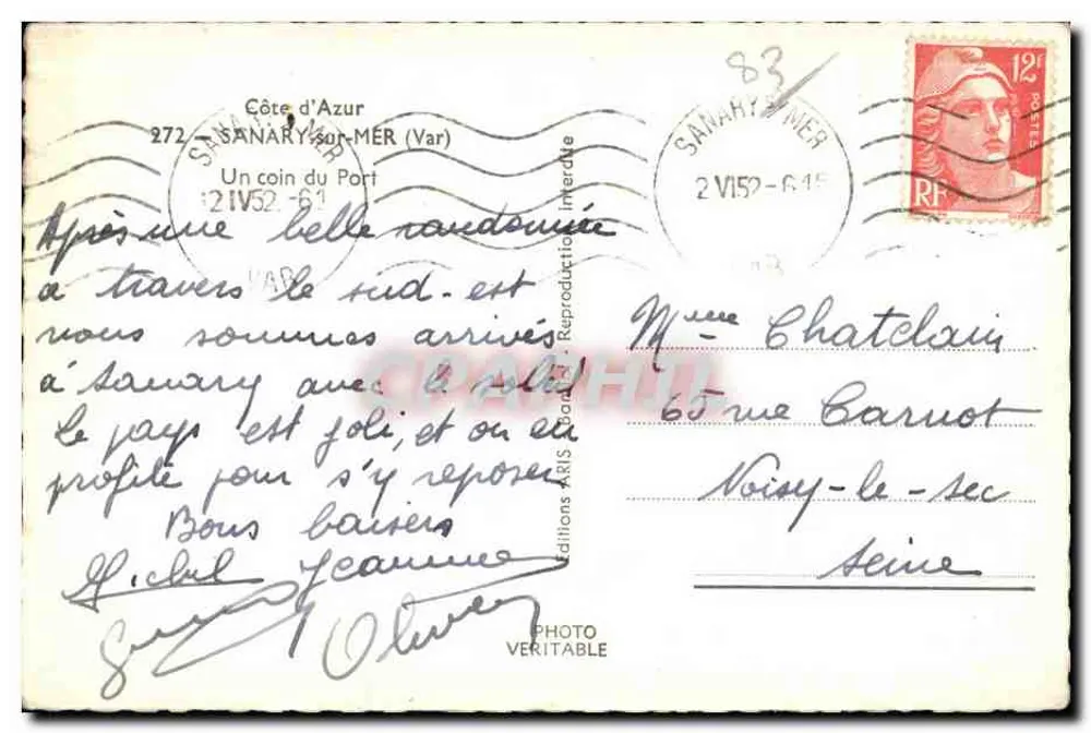 Sanary-sur-Mer — Ein Eckbereich des Hafens — Aris Editions - Rückseite