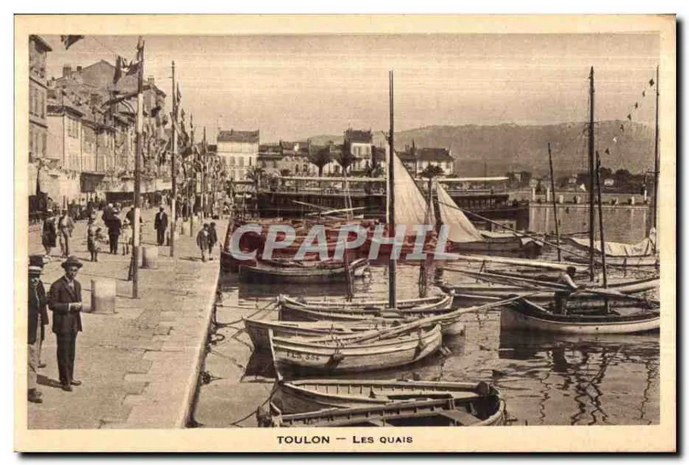 Toulon — Los muelles — Tarjeta postal antigua - Anverso