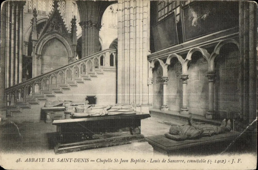 Abbaye von Saint-Denis — Kapelle Saint-Jean-Baptiste mit Grabmal von Louis de Sancerre († 1402) — Verleger J. F. - Vorderseite