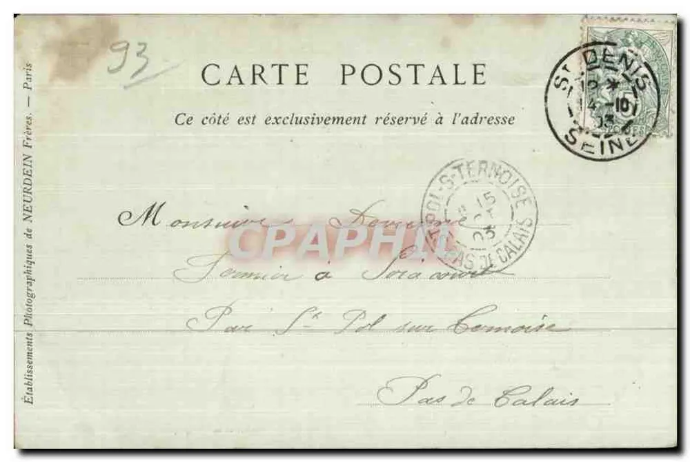 Saint-Denis — Justiça de Paz — F. P. — Saint-Denis - Verso