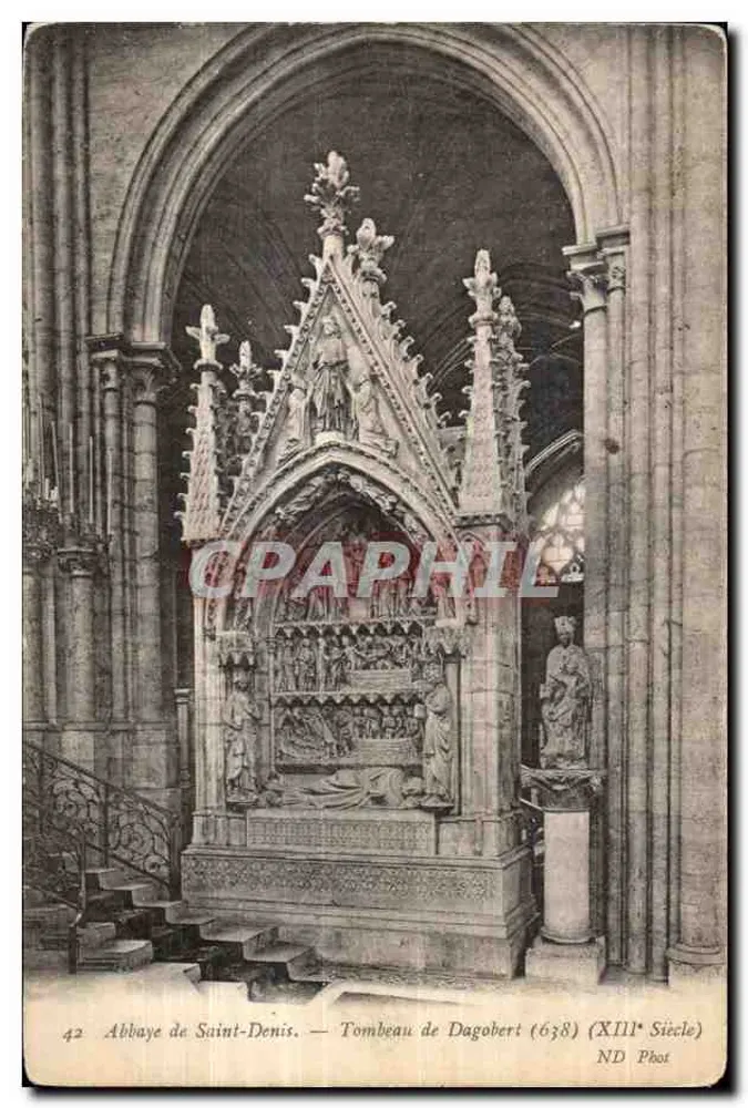 Abadia de Saint-Denis — Túmulo de Dagobert (638) — ND Phot - Frente