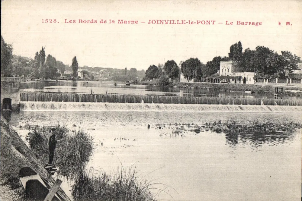 Die Ufer der Marne — JOINVILLE-le-PONT — Der Staudamm — E.M. — n° 1528 - Vorderseite