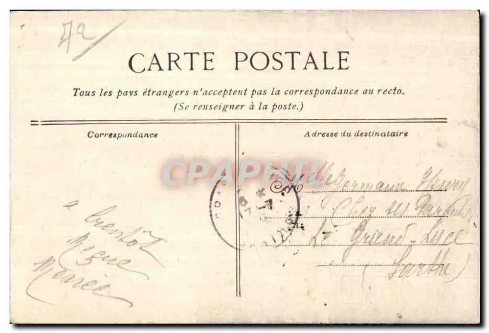 Le Mans. Monumento do Geral Chanzy — n° 159 - Verso