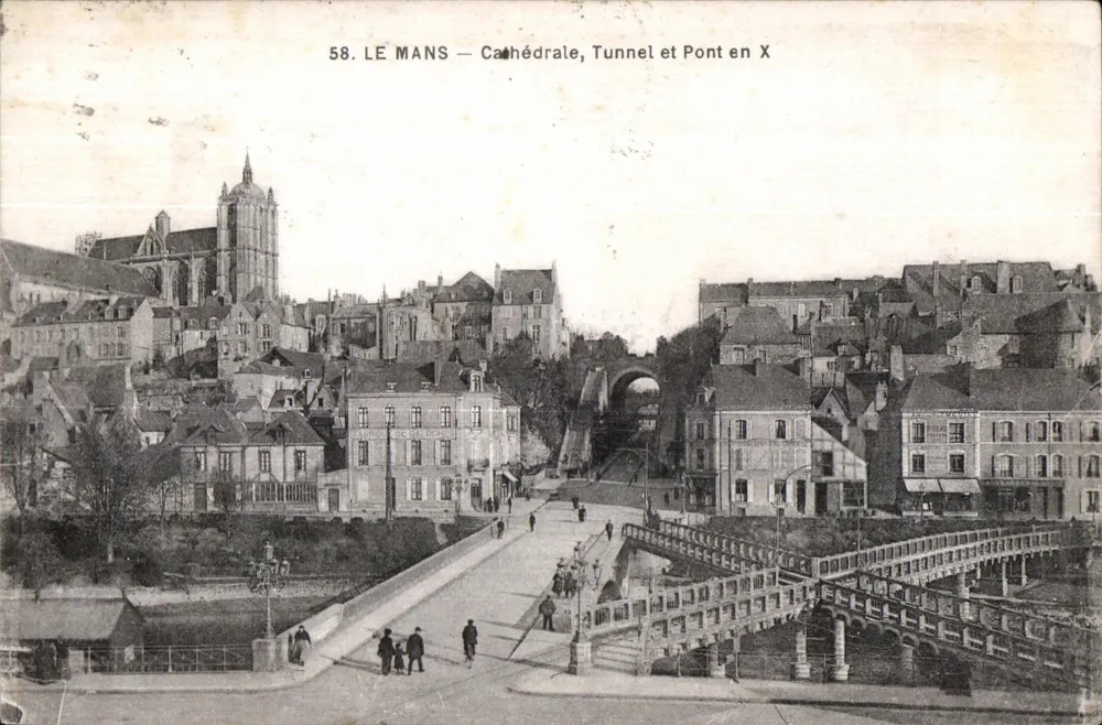 Le Mans — Kathedrale, Tunnel und Brücke X - Vorderseite
