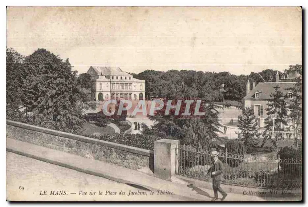 Le Mans — Ansicht der Place des Jacobins, des Theaters — Collections ND. Phot. - Vorderseite