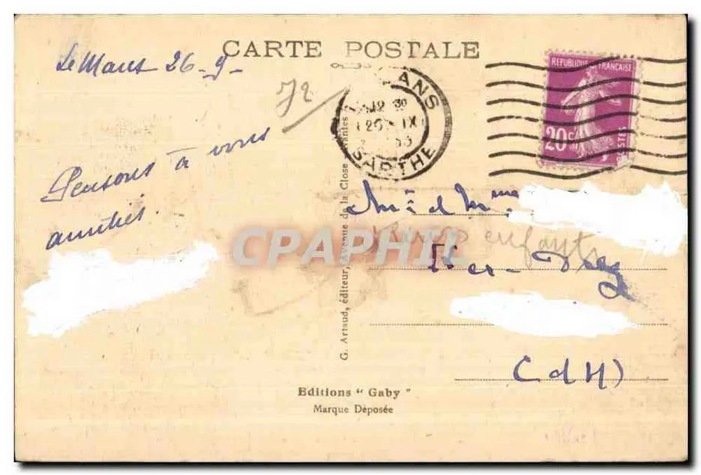 Le Mans — O Ponte sobre a Sarthe — Saby - Verso