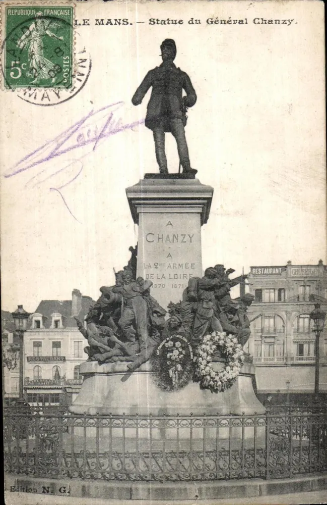 Le Mans — Estátua do Geral Chanzy — Edição N. G. - Frente