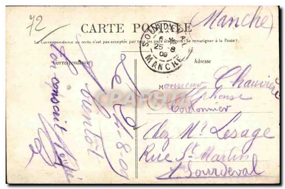 Le Mans — Estátua do Geral Chanzy — Edição N. G. - Verso