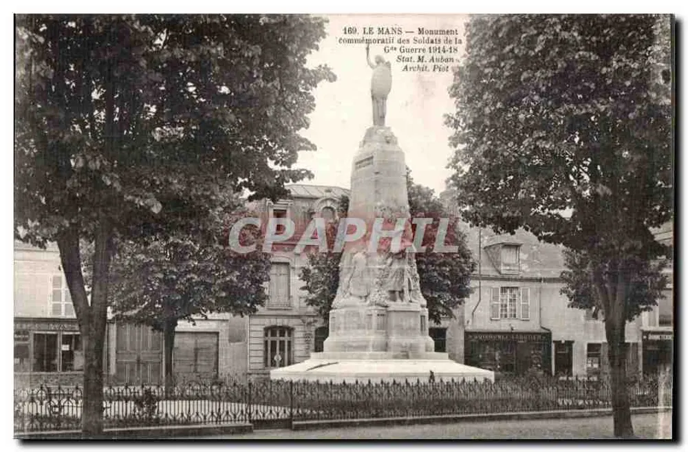 Le Mans — Gedenkstein für die Soldaten des 1. Weltkriegs 1914-18 — Stat. M. Aubon, Archit. Piot - Vorderseite