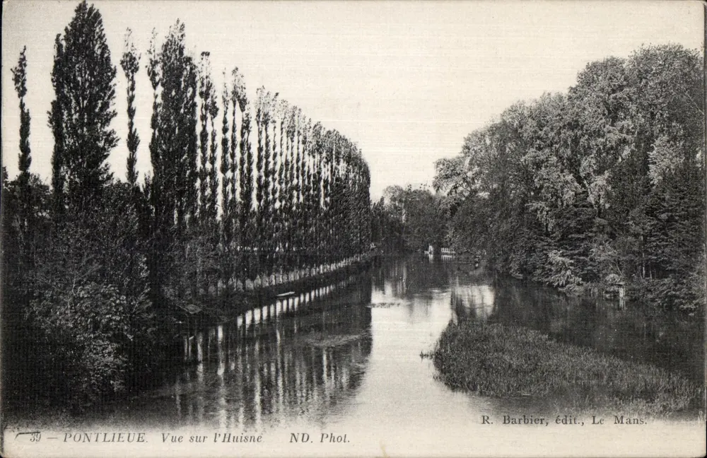 Pontlieue — Ansicht der Huisne — R. Barbier, Verlag, Le Mans - Vorderseite