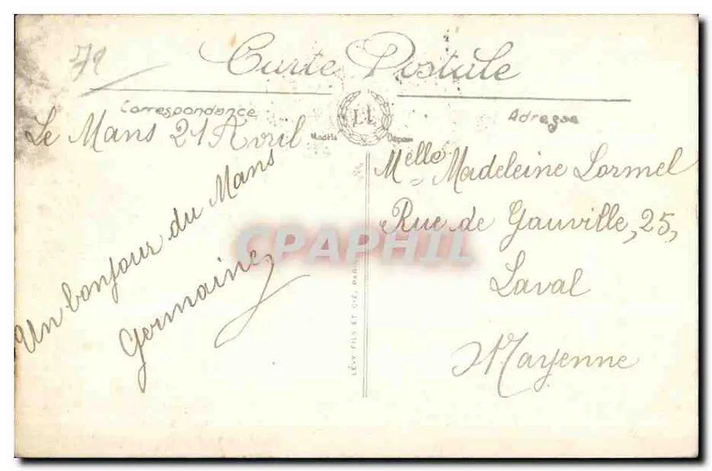 Le Mans — Perspectiva do Túnel — LL. — n°70 - Verso