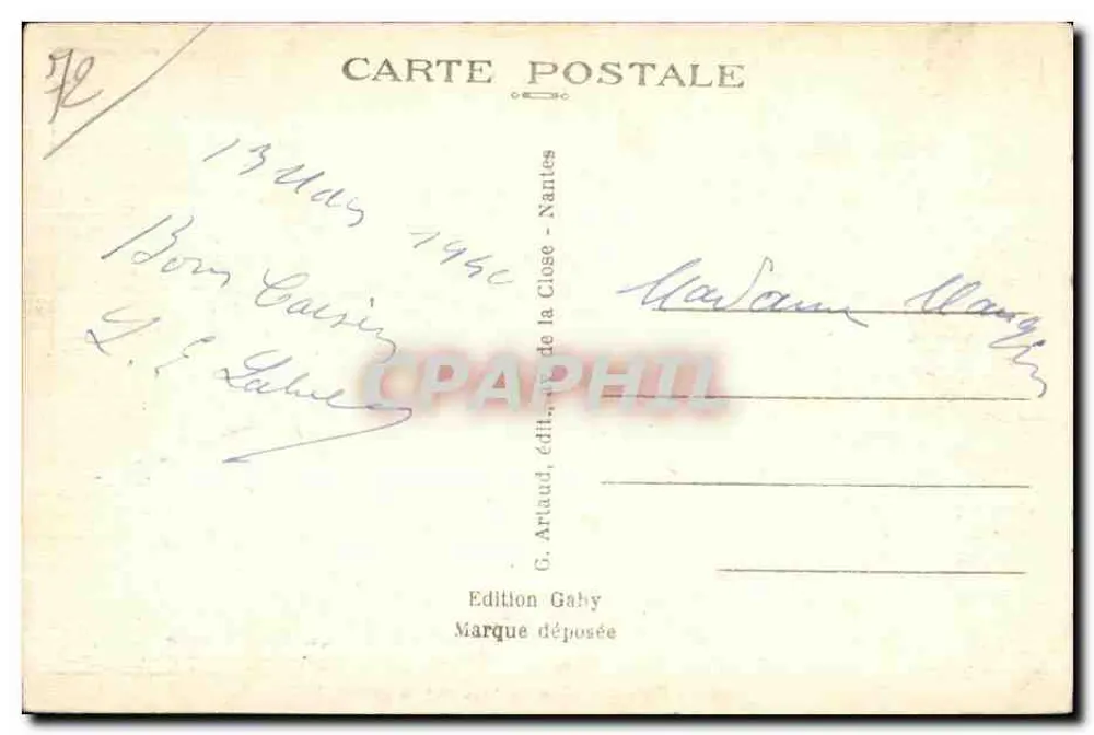 Le Mans — O dique na Sarthe — Saby - Verso