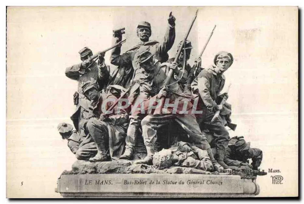 Le Mans — Basrelief der Statue des Generals Chanzy — Verlag: Le Mans - Vorderseite