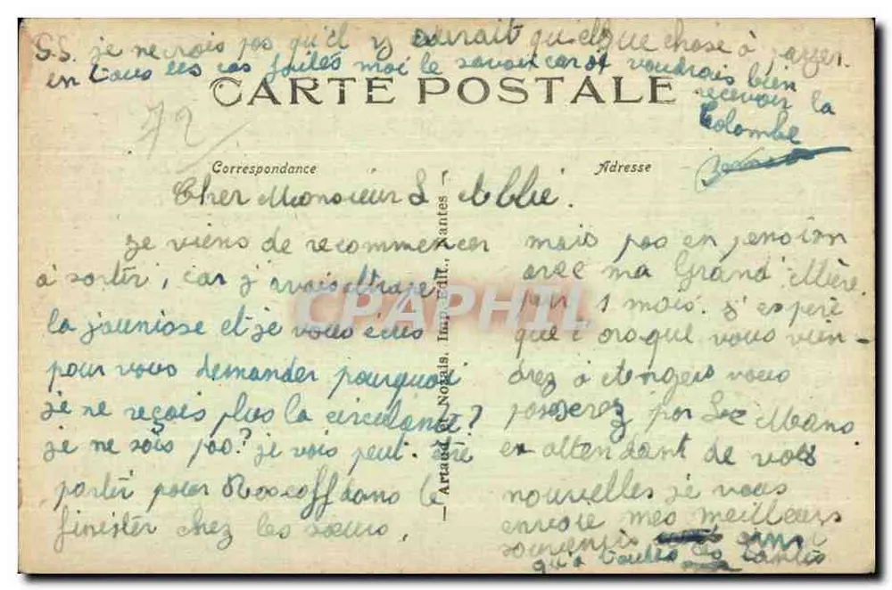 Le Mans — Igreja da antiga Visitação — editor A. Raul, n°41 - Verso